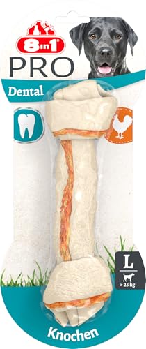8in1 Pro Dental Knochen L - gesunder Kauknochen für große Hunde zur Zahnpflege, 1 Stück