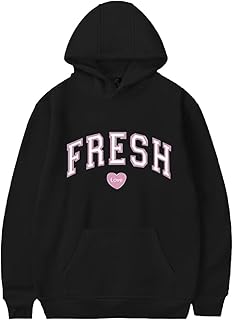 YINGKE Women\'s FRESH Hoodie Show Love Hoodie Y2K Print Personalized Streetwear Unisex Oversized Pullover Fashion Casual