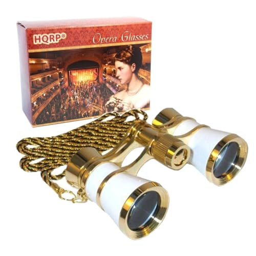 HQRP Binoculares Opera 3x25 Blanco con Cadena Dorada miniatura 7