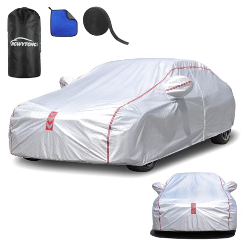 Car Cover Waterproof All Weather, 30 S Quick Install Underbody Wrap-Around Mount Car Covers for Automobiles,for Sedans 194-208 in Car Cover