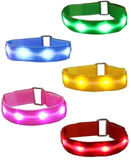 Mosany 5 Pack LED Sports Armband Flashing Safety Light LED Wristband Belt Ankle