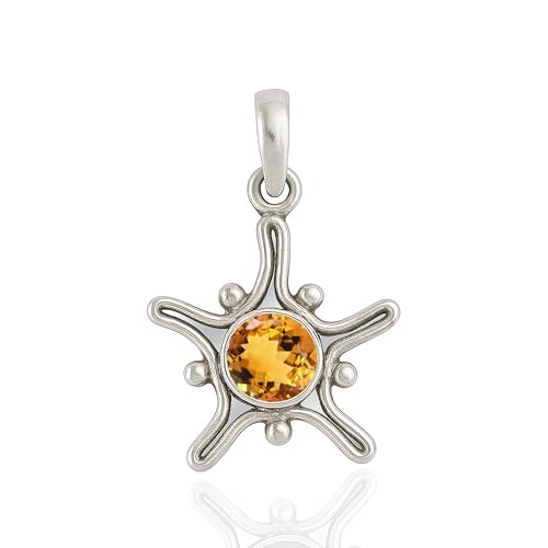 Pendentif en pierre taillée ronde de 7 mm haut de gamme sur chaîne argent 925
