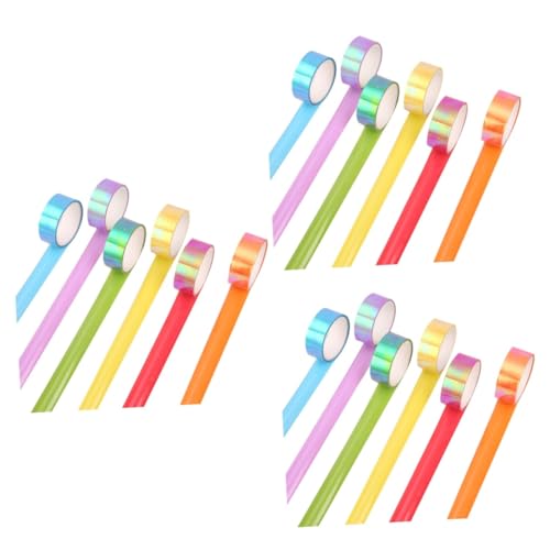 Sewroro 15 Peças Fita Adesiva Colorida Fita Para Scrapbook Fita Sem Costura Fita De Papel Pegajosa F
