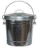 Plastic Prince 6 Gallon Metal Bird Seed Storage Container with Locking Lid Rodent Proof Galvanized Feed Bin for Bird or Chicken Food