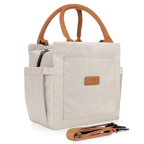 Joymee Lunch Box for Women Insulated Lunch Bag with Adjustable Strap-Beige