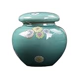 Ioensy Jarrón de Cerámica Pote de Jengibre de Porcelana Arreglo de Flores Titular de Artesanía Maceta de Templo Tradicional Maceta Decorativa para, Azul