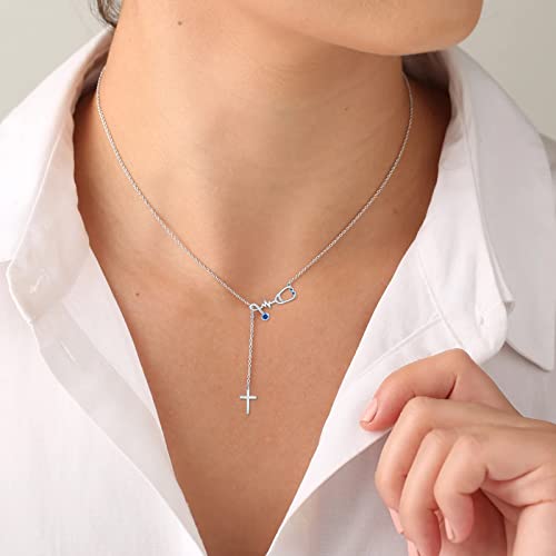 925 Sterling Silver Nurse Stethoscope Cross Pendant Necklace Medical Assistant Jewelry Gift for Women Registered Nurse Doctor Medicine Lariat Y Necklace Medical Student Graduation Birthday Jewelry Gift Nurse Week Jewelry Gifts2