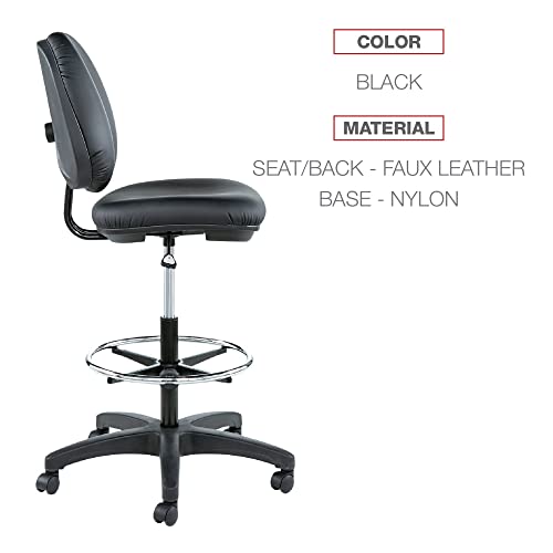 Alera Alein4616 Alera Interval Series Swivel Task Stool, Pvc-Free Faux Leather, Black #TOP2
