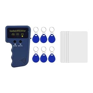 ID-kaartduplicator, RFID-lezer-schrijver, RFID-kopieerapparaat, RFID-klonen Handheld RFID-kaartkopieerapparaatduplicator + 6 beschrijfbare tags + 6 kaarten, voor de gemeenschap, school, kantoor en and