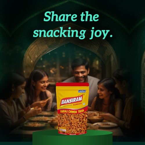 Image of Bansiram Namkeen | Farali Chiwda Tikha | Spicy Fasting Snack Mix | Upvaas Special Namkeen | Dry Fruit Faradi Chivda | Ready-to-Eat Indian Snack for Vrat & Festivals | Crunchy & Delicious | 350gm Pack