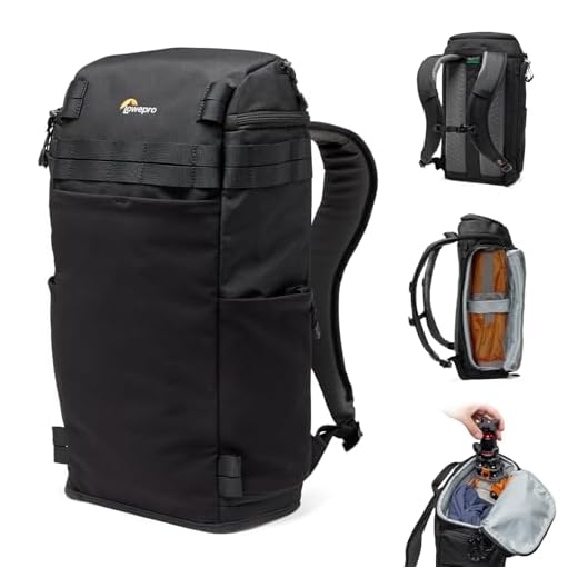 Lowepro ProTactic Lite BP 150 AW III Laptop-Rucksack, Zugriff oben u. seitlich, Profi-Kameratasche, DSLR/Drohnen/spiegellose Kameras, bis zu 14″-Laptop, Regenhaube, für Foto-/Videografen, Volumen 25 l