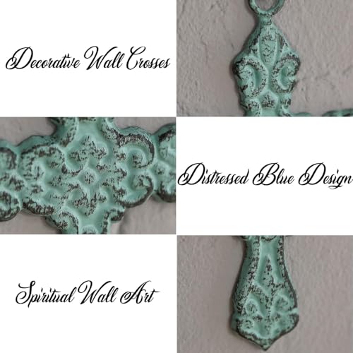 3 PCS Cast Iron Wall Crosses, Metal Decorative Hanging Crosses Wall Decor, Small Antique Floral Religious Cross Wall Art, Cross Decorations for Home Living Room Office Wedding - 4.25" x 6.69" by Aifeorzo - Image 5