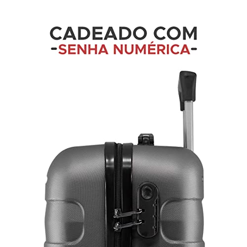 Mala de Bordo ANAC Rodinhas Duplas 360º (Cinza)