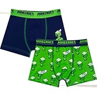 Minecraft Ropa Interior para Niños Paquete de 2 Verde 10-11 Años