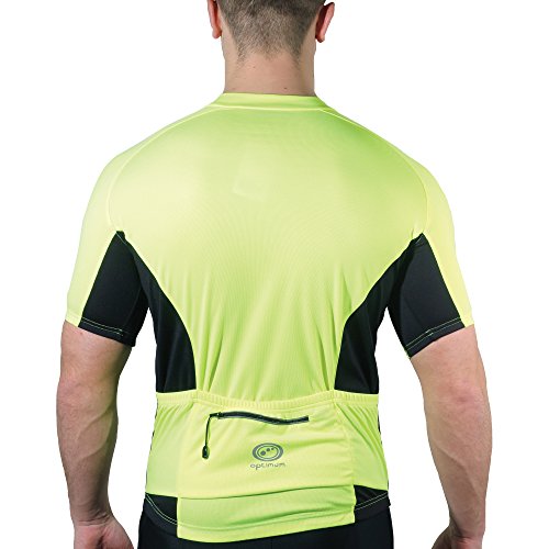 Optimum Men's Nitebrite Cycling Jersey, Fluro Green/Black, Large #TOP3