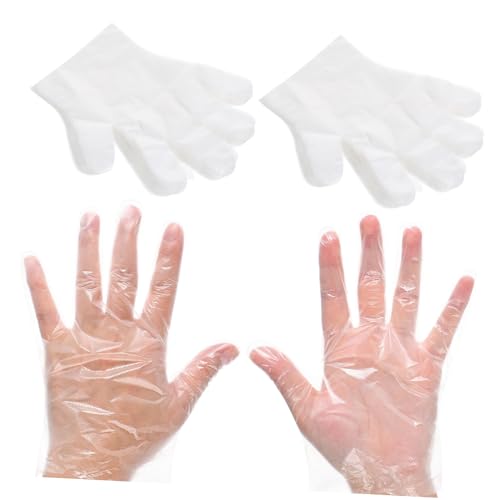 Mikikit 100 Pack Light Pink Waterproof Work Gloves Ambidextrous Dry Hands Protective Covers for Food Hair-dyeing Kitchen Hair Styling