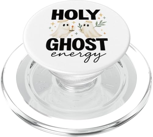 Holy Ghost Energy Cute Halo Ghosts Christian Halloween PopSockets PopGrip pour MagSafe