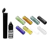 Rollers-Glass Tips-12 Pack- Variety Sizes & Colors (8mm,10mm,12mm) Bundled with GlueGar 10ml, Tube, Caligars Sticker (Mix, 10mm)