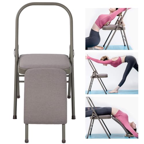 Sedia da yoga multifunzionale con supporto lombare, cuscino rimovibile per un maggiore comfort, ideale per esercizi di inversione di pilates e yoga