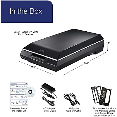 Epson Perfection V600 Photo Wired USB Connectivity Color Scanner - 6400 x 9600 dpi, Enlargements up to 17 x 22 Flatbed Image Scanner