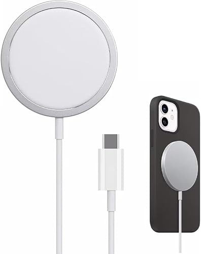 Wireless Charger for iPhone [APPLE MFM Certified] - 15W USB-C Fast Charging Cable (1m) Magnetic Wall Charging Pad Compatible with MagSafe for iPhone 12/13/14/15 Series and AirPods Series