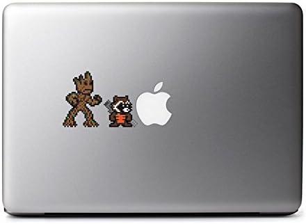Amazon.com: Retro 8-Bit Groot and Rocket Decals for MacBook Pro, iPad ...