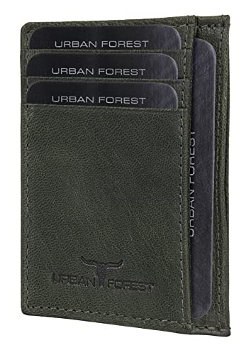 URBAN FOREST Green Chris Leather Card Holder for Men