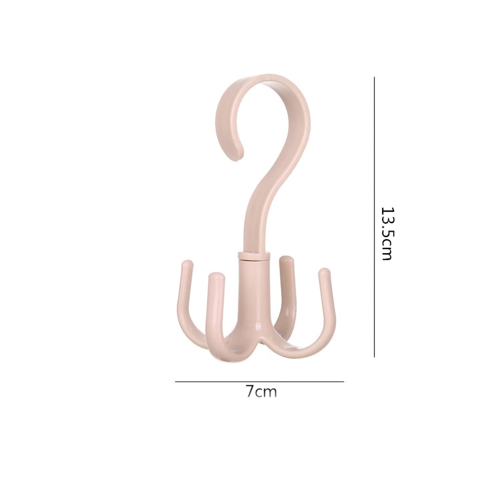 2PCS Rotating Handbag Hanger, 360 Degree Rotating Closet Organizers with 4 Claws, Scarf Tie Rack Hooks for Belts 4 Colors, Multifunctional Closet Handbag Hook Scarf Hanging Rack for Bedroom(Beige)