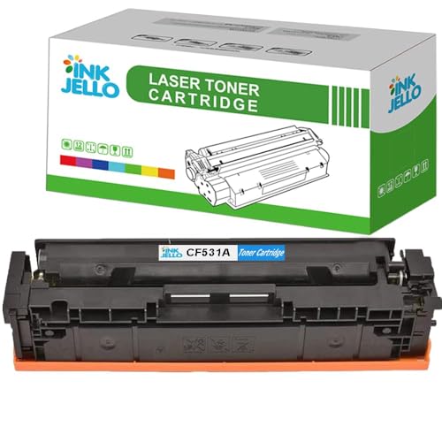 InkJello Compatible Toner Cartridge Replacement for HP Colour LaserJet Pro MFP M180 M180n M181 M181fw CF531A (Cyan)