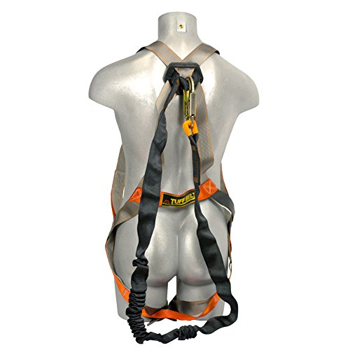 Image of Roof Construction Fall Protection Full Body Industrial Safety Harness Internal Shock Absorbing 6FT Lanyard Kit Size M-XXL