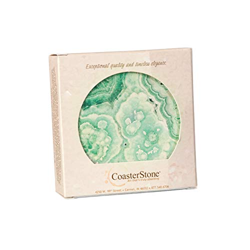Coasterstone Absorbent Coasters, Teal Agate, Set Of 4, 4-1/4 Inch, 4-1/4" #TOP5