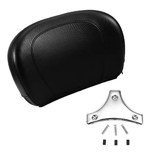 INNOGLOW 1X Motorcycle Chrome Detachable Stealth Sissy Bar Backrest Pad for Harley HD
