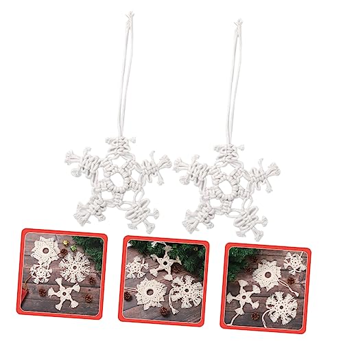 Adornos para árboles de Navidad de macramé PRETYZOOM con hilo de algodón 7