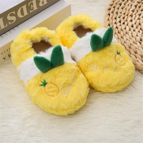 Girls Cute Warm Slipper in Winter Strawberry Bow Bunny Slippers Non-Slip Fuzzy Toddler House Shoes Soft Plush Slippers4