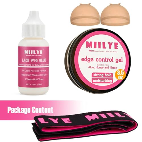 MIILYE Cola para Perucas de Renda Frontal, Cola de Renda de Fixação Forte para Perucas, Cola de Rend