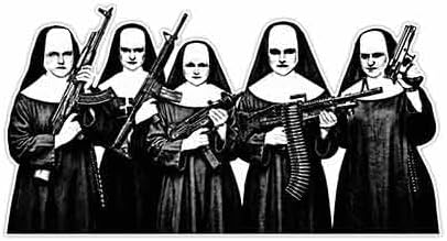 Nuns with Guns Sticker - 2 Pack 6 Inch Tactical Decal, Gun Sticker for Men, Trucks, Gun Safes, Ammo Cans, Military, Waterproof Made in USA