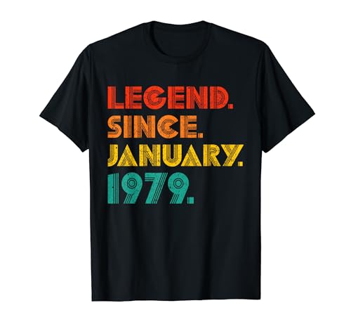 Legend Since January 1979 Men Women January 1979 Vintage Maglietta