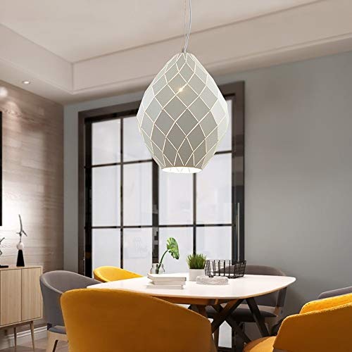 Lampe de table à manger en métal minimaliste blanche géométrique - 4