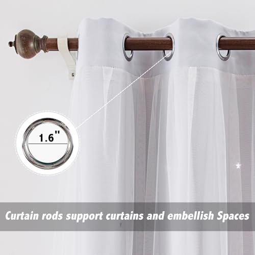 Image of indistar Star Cutout Kids Window Blackout Curtains for Girl Bedroom Window Room Darkening Curtains & Drapes Baby Nursery Curtains (2 Panel,52Wx80L inch,Greyish White)