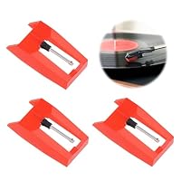 TDUNSYA 3 Stück Plattenspieler Nadel, Diamant Stylus Ersatz, Diamant Nadel Plattenspieler, Austausch Plattenspieler Universal Stylus für Meiste Plattenspieler Phonograph, Vinyl Plattenspieler