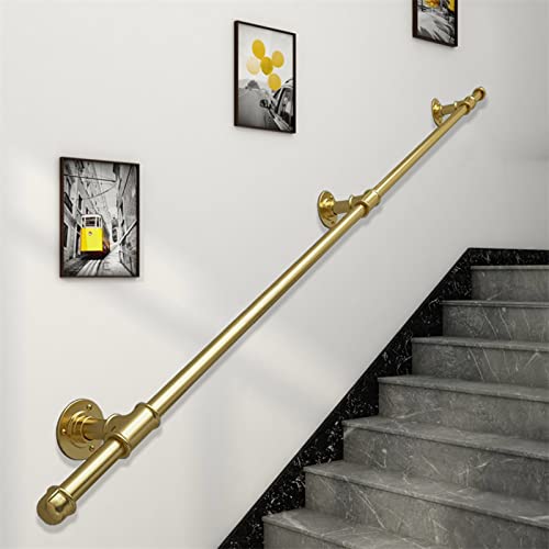 Rampe d'escalier en fer forgé doré fixe pour sécuriser les sols glissants 80 cm - 2