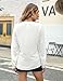 Blooming Jelly Women's Dressy Casual Blouses Business Work Tunic Tops Cute Long Sleeve V Neck Pleated Shirts 2026 Fall Outfits (White,Small)