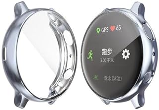 Elmo3ezz compatible with Samsung Galaxy Watch Active 2 44mm Screen Protector Case, Plated Soft TPU Case Full Coverage Screen Protective Cover Bumper Shell for Galaxy Active 2 44mm Smart Watch (Grey)
