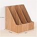 File Rack File Holder 3 Vertical Compartments Magazine File Holder,Desk Organizer Document Folder Letter Trays(Natural)
