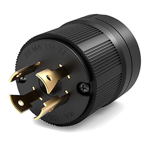 Kohree NEMA L14-30P Generator Plug 30 Amp 4 Prong, Twist Locking Male Plug Outlet Connector, 125/250V Receptacle Industrial Grade Adapter, UL Listed, 7,500W