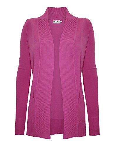 Image of Cielo Women's Solid Basic Open Front Pockets Knit Sweater Cardigan