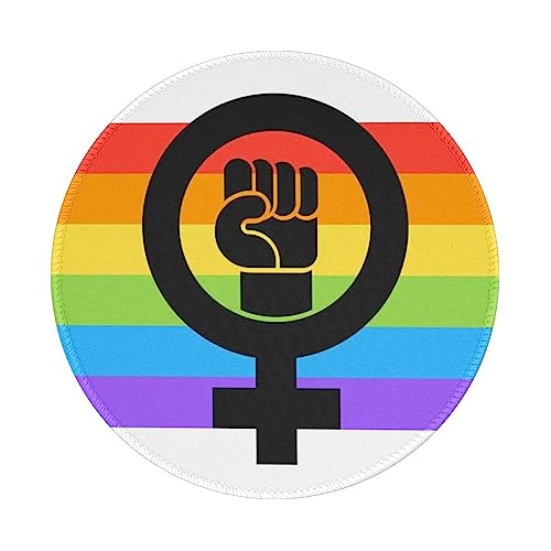 Alfombrilla De Escritorio Bandera Feminista LGBT 3 Alfombrilla De Ratón Portátil Mouse Pad Lavable Mousepad para Oficina Ordenador Hogar 20X20 Cm