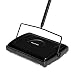 Alpine Industries Triple Brush Floor & Carpet Sweeper – Heavy Duty & Non Electric Multi-Surface Cleaner - Easy Manual Sweeping for Carpeted Floors (Black)