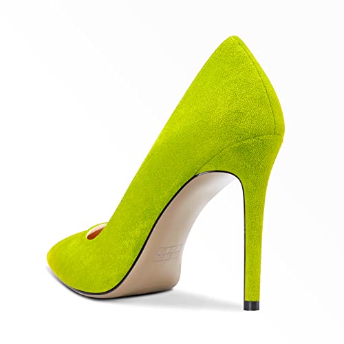 Aachcol Women Stiletto Pumps Pointed Toe High Heel Slip-on Dress Shoes Wedding Office Party Classic 4 Inch3