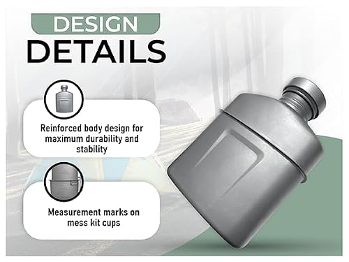 Valtcan Titanium Canteen Military Water Bottle with Carry Case 1100ml 37oz Capacity - Thumbnail 5